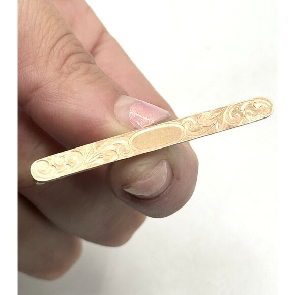 Antique S&S Gold Filled Bar Straight Line Pin Brooch - Picture 2 of 4